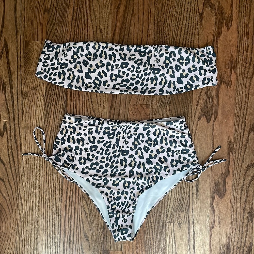 Cheetah Print Two Piece Swimsuit
